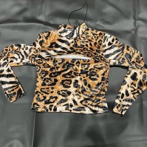 Leopard Print Long Sleeve Top
